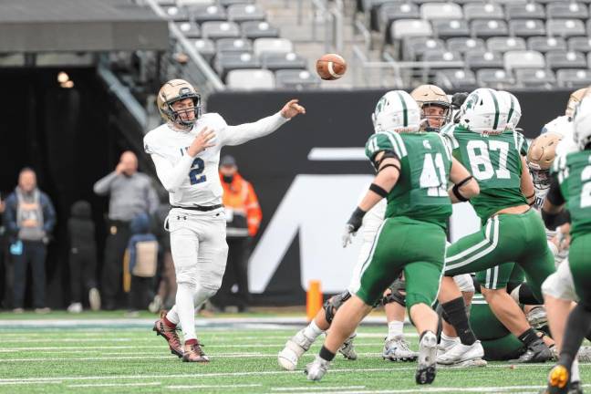 Luke Irwin of Pope John lets go of a pass in the second half.