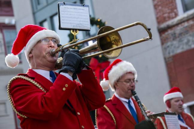 From left are Franklin Band members Dave Wells on trombone, Jay Sollers on clarinet and Robert Ernst on the snare drum.