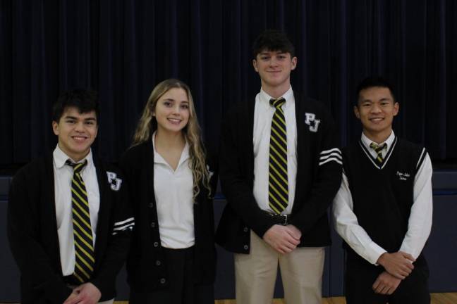 Pope John seniors Spencer Mozer, Reagan Healy, Caden Niziol and Ethan Lu are Commended Students.