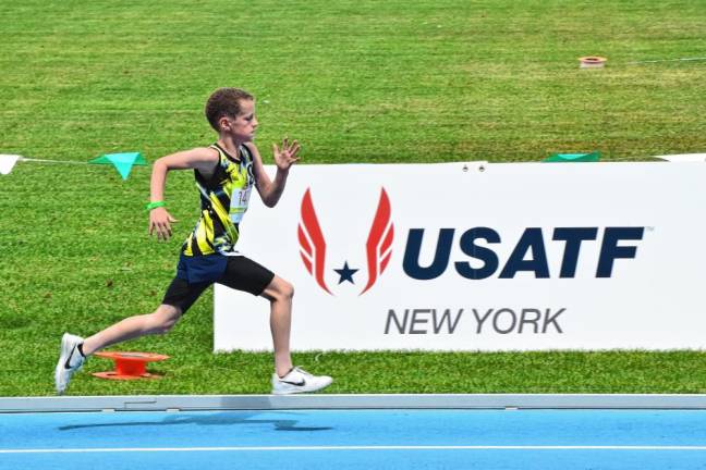 Rafferty Hopkins of Sparta competes in the USA Track &amp; Field National Youth Outdoor Championships at Icahn Stadium in New York City. (Photos provided)