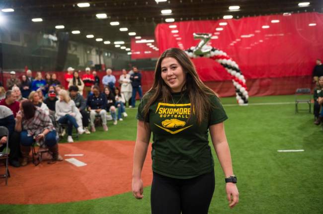 Hailey Clarke was one of nearly 50 high school athletes honored at the ninth annual Signing Day celebration March 2 at Zoned Sports Academy in Bridgewater.