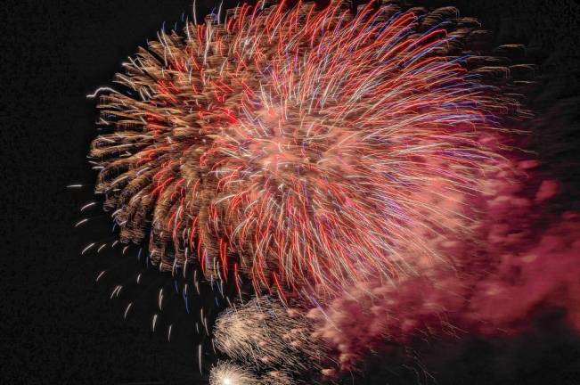 Fireworks over Lake Mohawk in Sparta on Tuesday, July 2. (Photos by Nancy Madacsi)