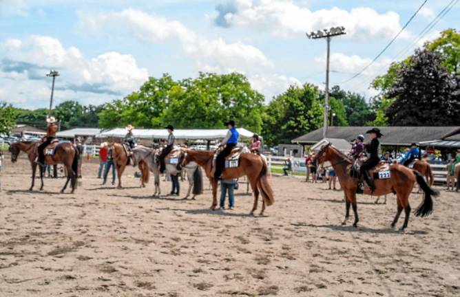 <b>Horse Pleasure Class 50 judging. (Photo by Nancy Madacsi)</b>