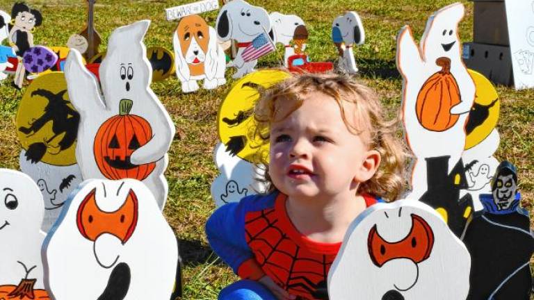 <b>JP Dillman of Milford, Pa., among figures at the Haunted Harvest Food Truck Festival on Sunday, Oct. 20 at the Sussex County Fairgrounds in Augusta. (Photo by Maria Kovic)</b>