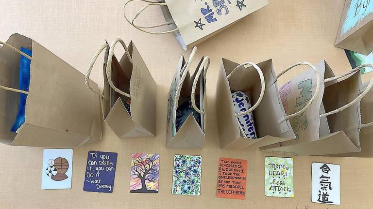 Art students create gift bags for their teachers