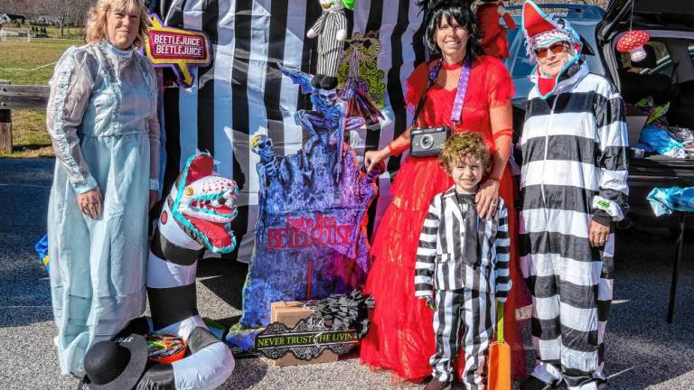 Patty Regan and Susan, Mike and Kaitlyn Long, dressed as ‘Beetlejuice’ characters during the Harvest Festival &amp; Trunk or Treat on Saturday, Oct. 26 in Sparta. (Photos by Nancy Madacsi)